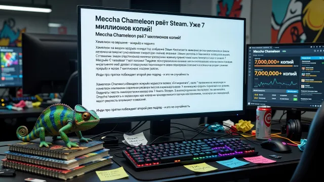 Meccha Chameleon рвёт Steam. Уже 7 миллионов копий!
